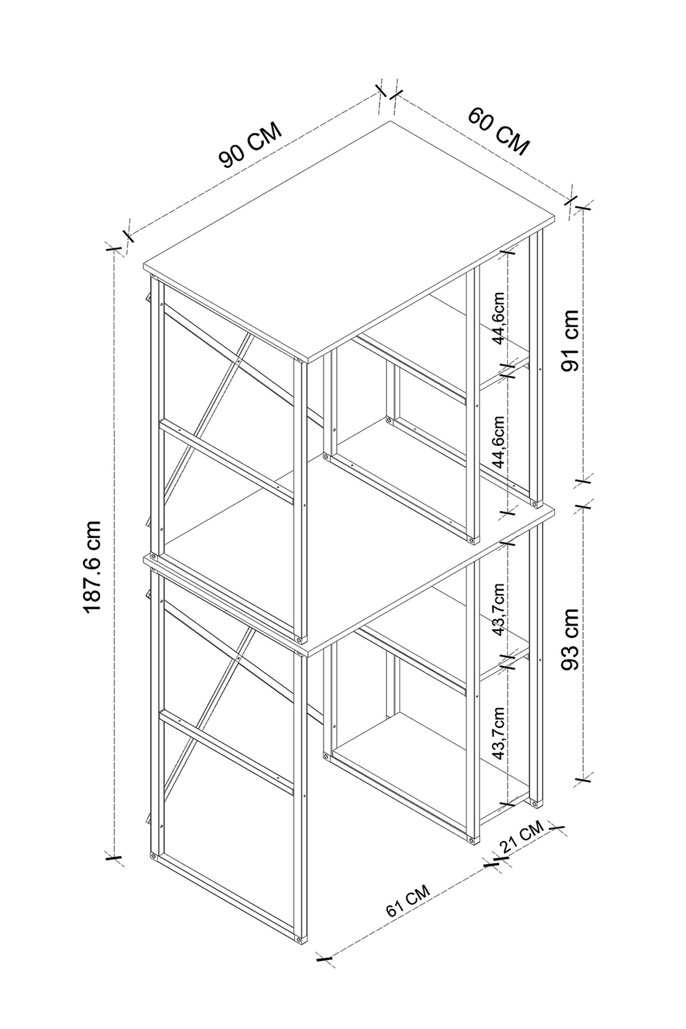Стеллаж для ванной комнаты MISRA - белый