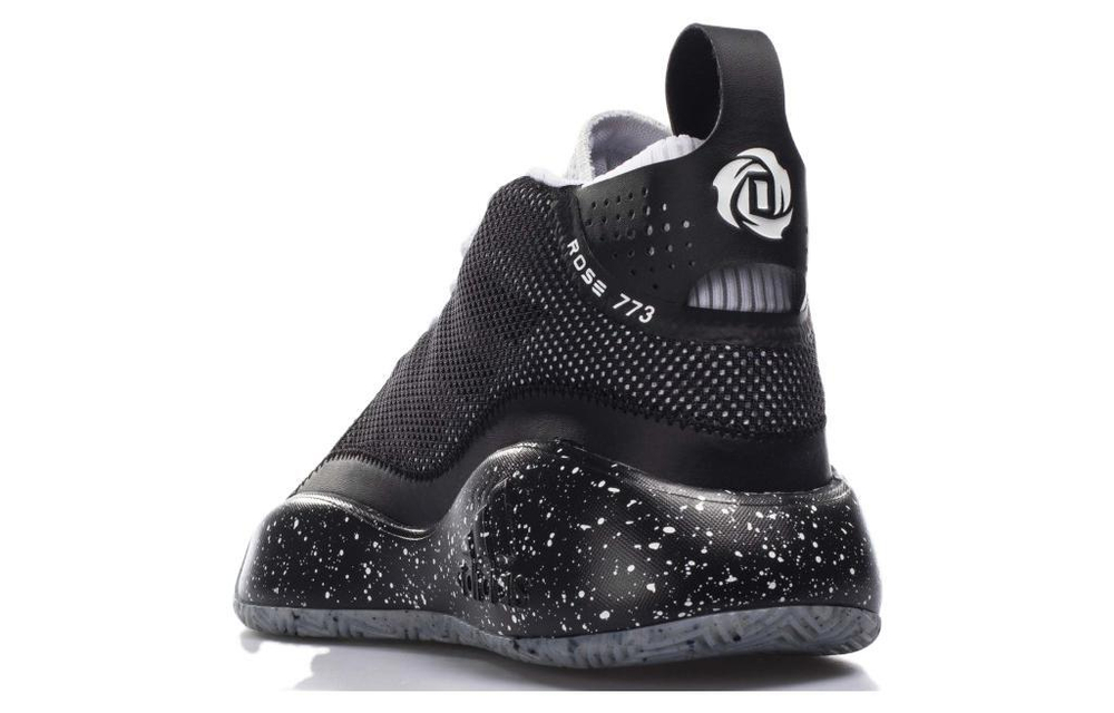 Adidas D Rose 773 comfortable and versatile shock absorption and wear-resistant mid-top basketball shoes men's black and white 2020