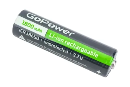 Аккумулятор GoPower 18650 Li-ion 3.7V 1800mAh без защиты выс.конт.