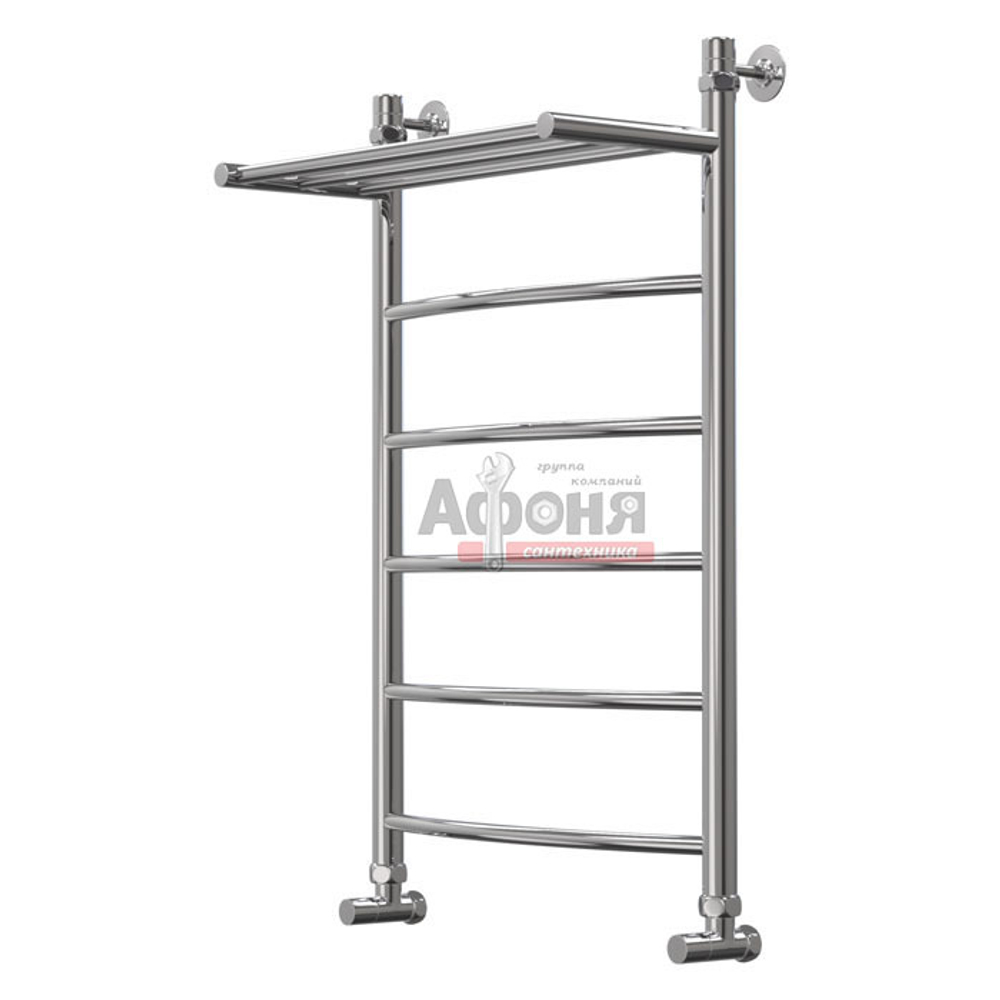 Полотенцесушитель Универсал с полкой  50*80 ф1" 6 перекладин (К-вентиль, Дуга)   07634