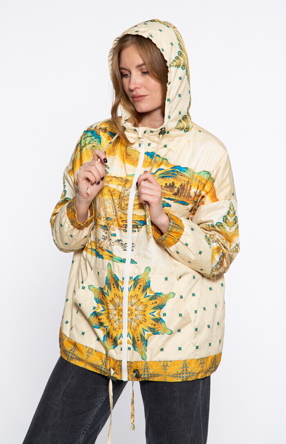 Куртка "Вода и Горы", по мотивам пейзажа китайского художника Гун Сианя