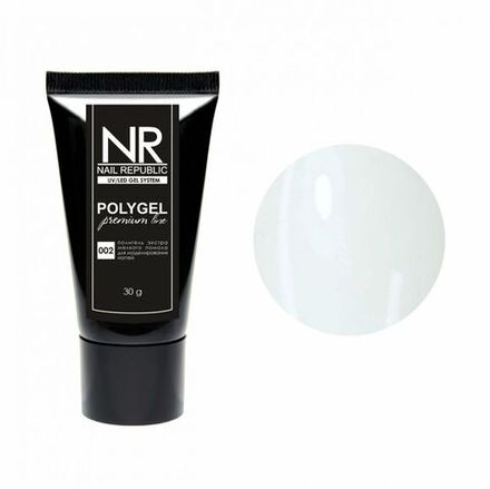 NR Polygel Premium line - Полигель для моделирования ногтей 002, белый, 30гр