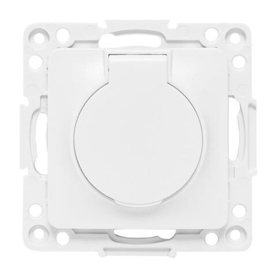 Стокгольм Механизм Розетки 1-местной с/з 16А автоматические клеммы белый с крышкой и защ, штор, IP44 EKF PROxima