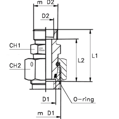 Соединение PNF DL08 14х1.5 DS06 14x1.5 (корпус)