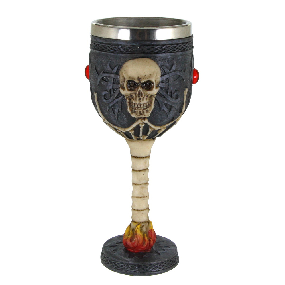 Бокал Череп с пламенем 16 см