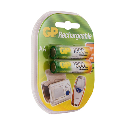 Аккумулятор GP Rechargeable 180AAHC-2DECRC2, Ni-MH, типоразмер АА, 1800 мАч, 1,2 В, 2 шт