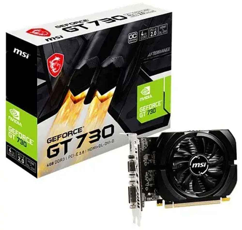 Видеокарта MSI GeForce GT 730, 4GB DDR3 64-bit 1xVGA 1xDVI 1xHDMI N730K-4GD3/OCV1