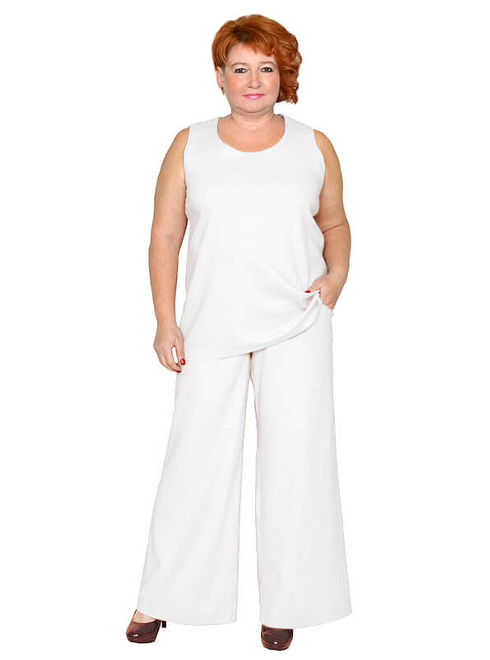 Топ со льном Римини, белый