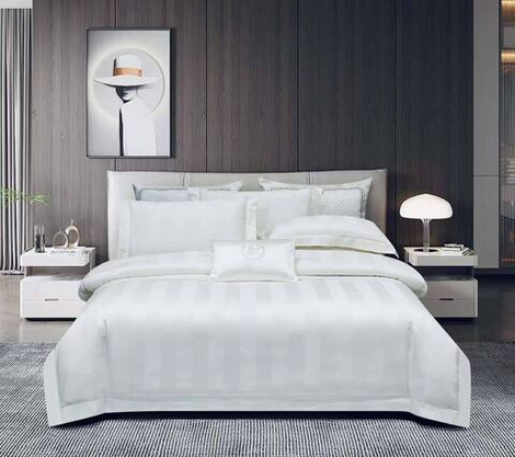 Постельное белье из страйп-сатина Ritz | White