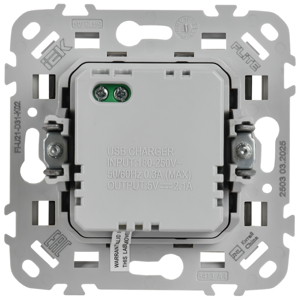 FLITE Розетка USB A+A 3,1А РЮ-2-ФлЧ черный IEK