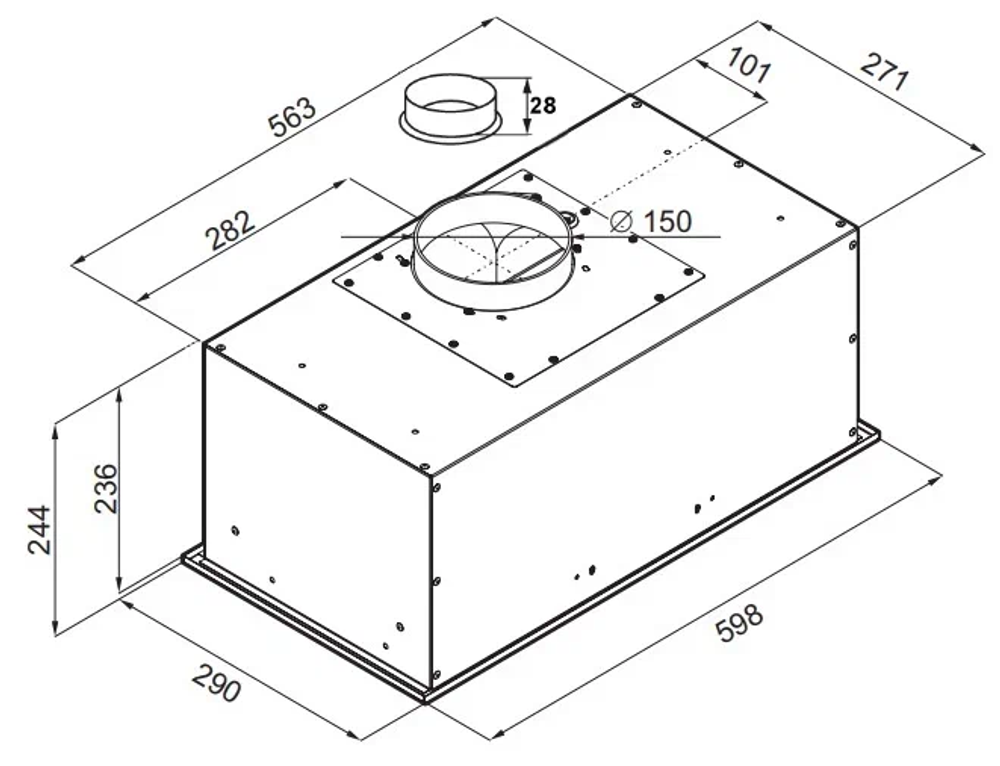 Кухонная вытяжка MAUNFELD Crosby Power 60 нержавеющая сталь
