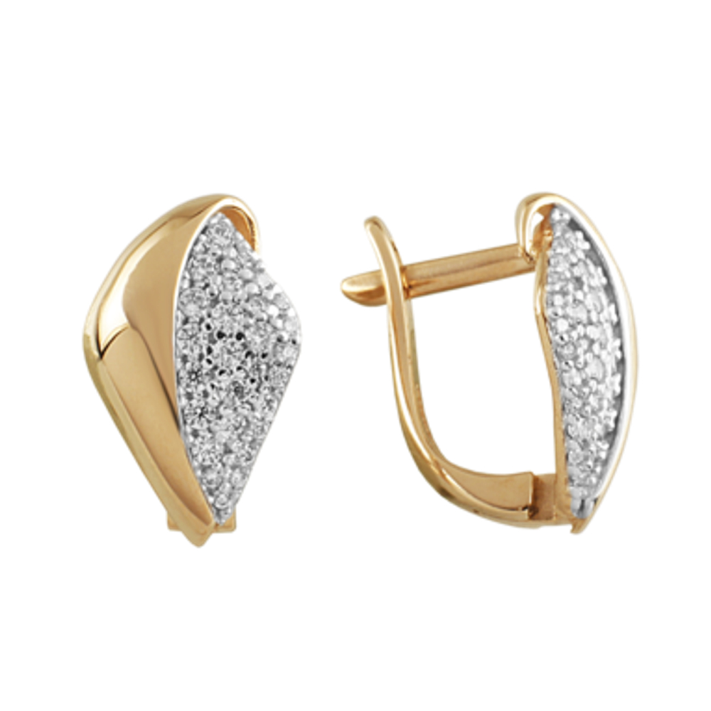 Серьги из золота с фианитами