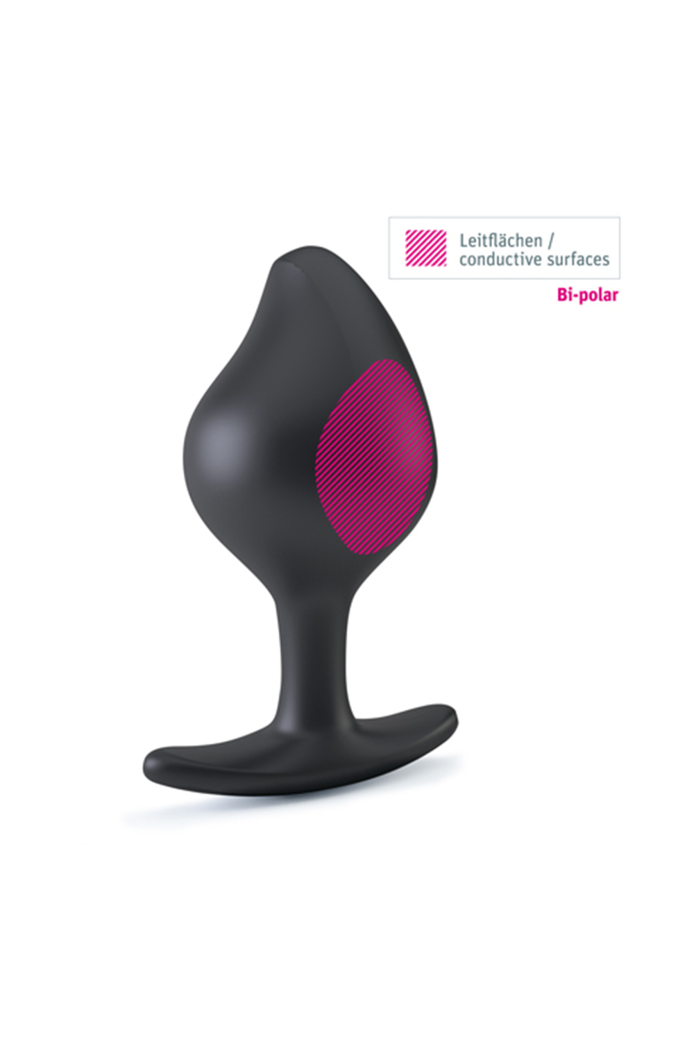 Анальная пробка MystimRocking Force L, электростимуляция, силикон, черная, Ø 4,7 см