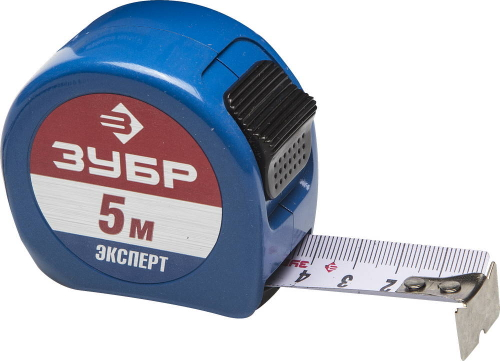 ЗУБР ЭКСПЕРТ Alu+ 5м / 25мм ударопрочная профессиональная рулетка в металлическом корпусе