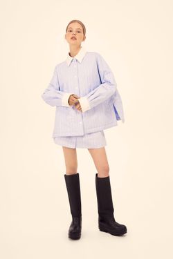 Рубашка утепленная (((Officecore))), голубая