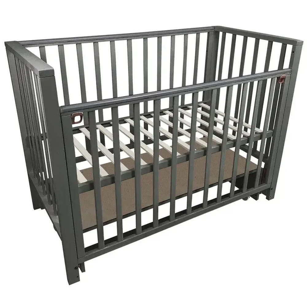 Кровать детская Indigo Norden маятник на колесах графит