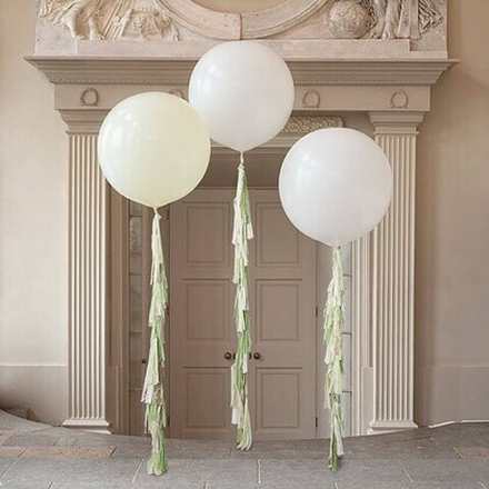 Mint white set (3 шара) + tassel