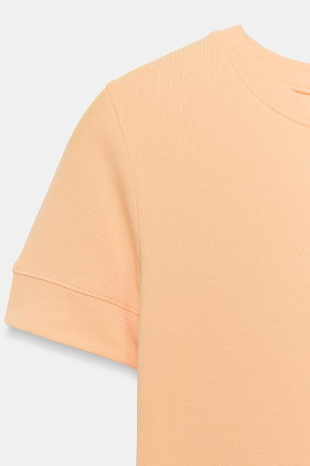 ZARA МИНИМАЛИСТИЧНАЯ ФУТБОЛКА С КОРОТКИМИ РУКАВАМИ, ПЕРСИКОВЫЙ