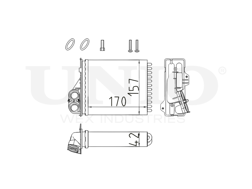 Радиатор отопителя UNIO RAD-20002