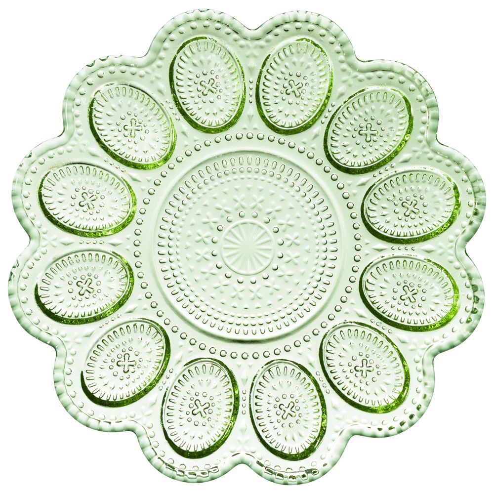 ПОДСТАВКА ДЛЯ 12 ЯИЦ "SUNDAY" GREEN 26,5*26,5*2 СМ