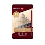 Карандаши чернографитные художественные 4H-8B, НАБОР 12 шт., В ПЕНАЛЕ, BRAUBERG ART "PREMIERE", 181895