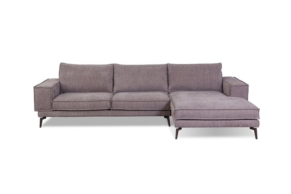 Диван ENZO с шезлонгом, рогожка, бежевый