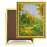 Алмазная мозаика Alingar, на подрамнике, с полным заполнением, (глянц) дизайн рамка, 30х40 см, 20 цветов, "Сказочный домик"