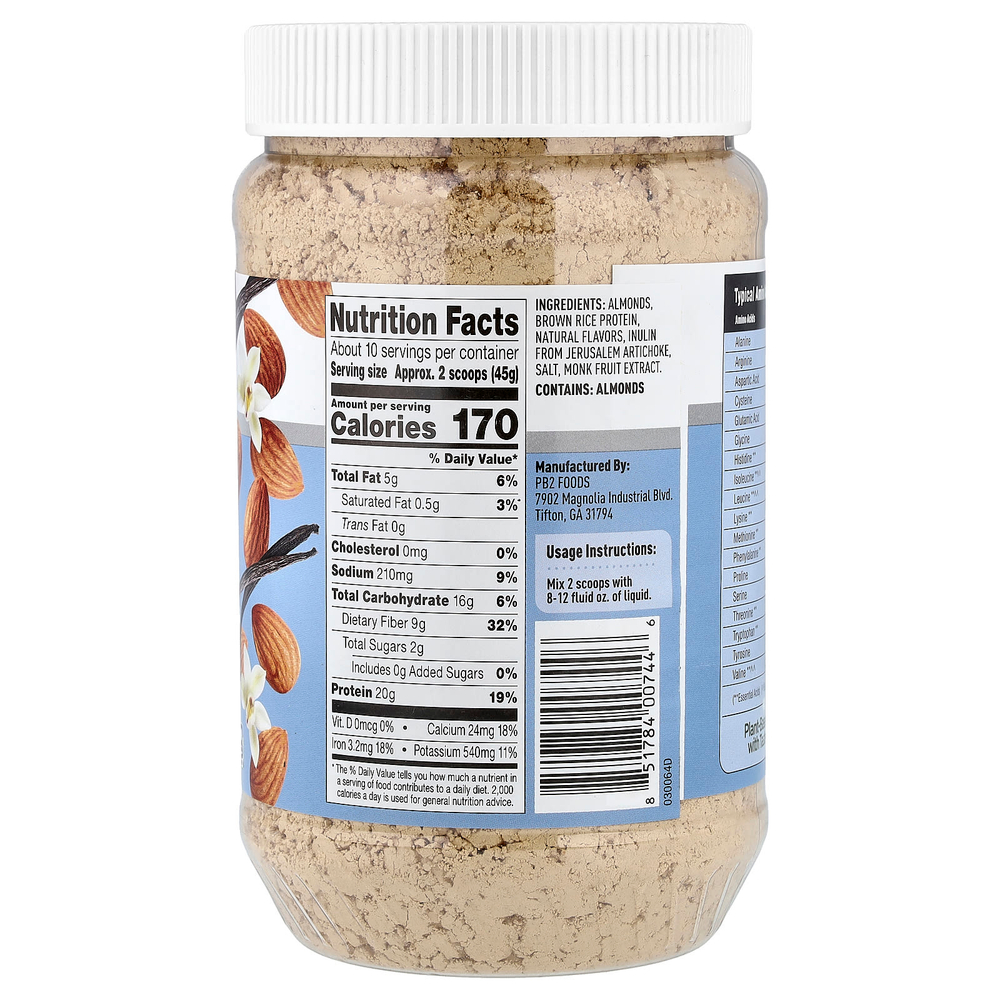 PB2 Foods, Performance, протеин из миндаля, ваниль, 454 г (16 унций)