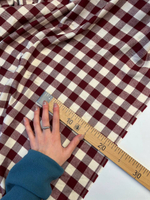 Вискоза в бело-вишневую клетку