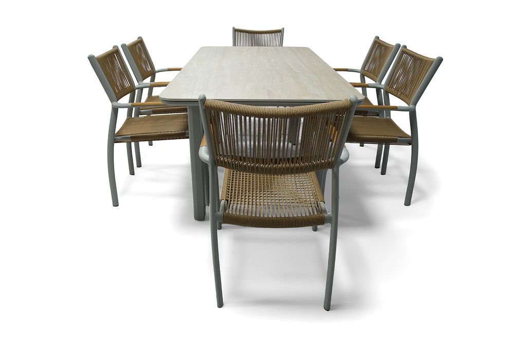 "Витория" обеденная группа плетеная, цвет соломенный