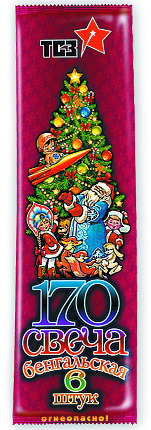 Бенгальские огни (Свечи), 50 сек., 17 см, 6 шт.