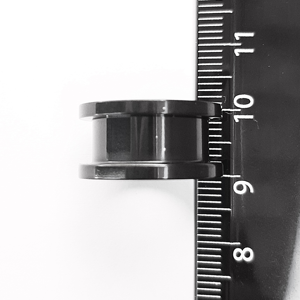 Тоннель диаметр 16 мм для пирсинга ушей (медицинская сталь). Титановое покрытие. Черная 1 штука