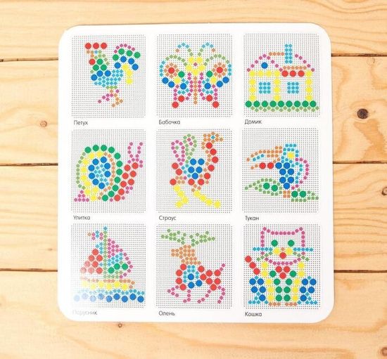 Весёлая мозаика, 160 деталей, инструкция со схемами, по методике Монтессори