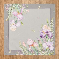 НАБОР САЛФЕТОК ИЗ 2-Х ШТ "ИРИСЫ",40Х40СМ, 100% ХЛОПОК,СЕРЫЙ,ТВИЛ