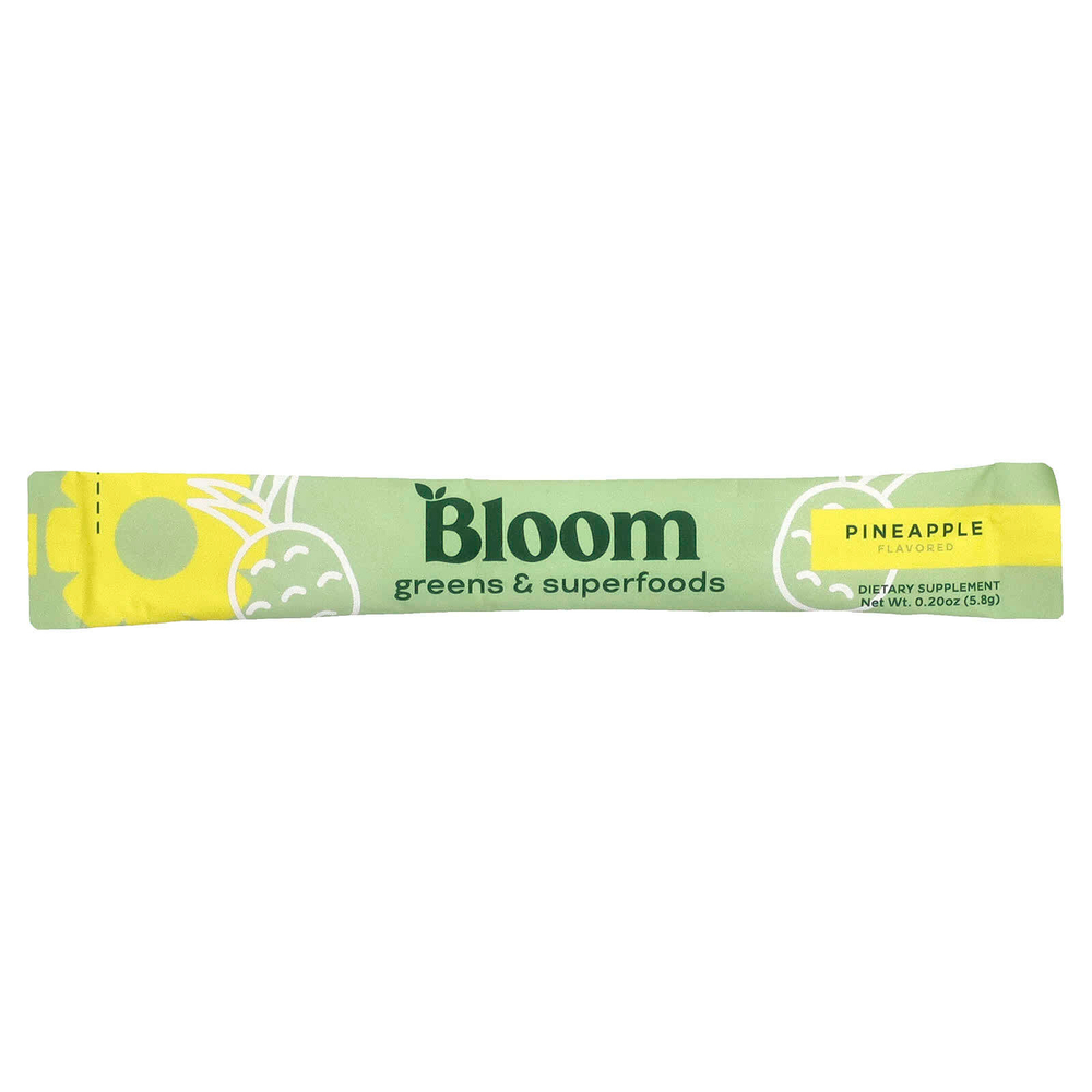 Bloom, Greens & Superfoods, ананас, 5 пакетиков в стиках по 5,82 г (0,21 унции)