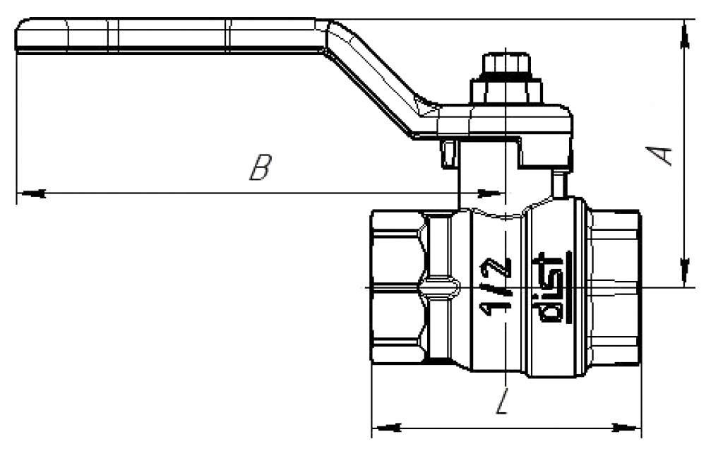 Кран шаровой 3/4 ВР/ВР DN20 PN40 (Ручка - Рычаг)