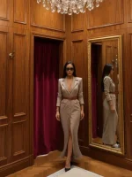 Платье "4 Seasons" с длинным рукавом, Бежевый