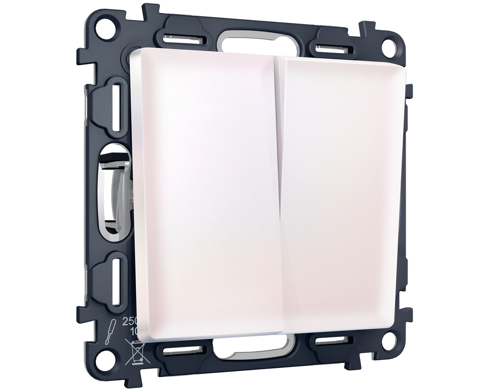 MA203020 Комплект механизма 2-кл проходного выключателя ALFA Жемчуг QUANT (AP2030, VM120)