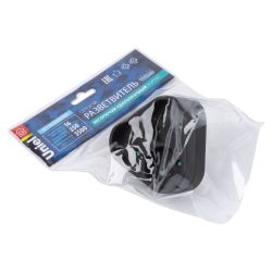 S-ES3-16F BLACK Разветвитель сетевой. б-з. 3 гнезда. 16А. 3500Вт. Черный. ТМ Uniel