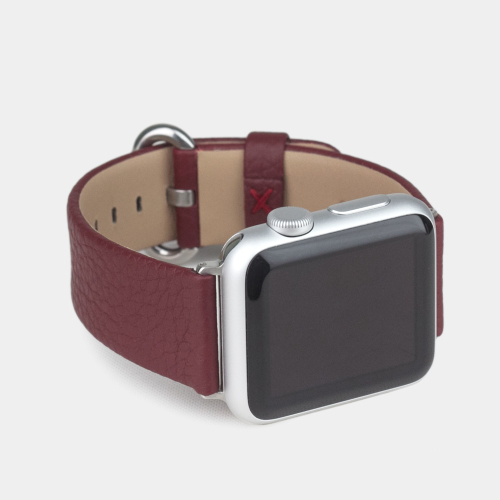 Ремешок для Apple Watch  44/45/46 mm из кожи теленка, бордового цвета