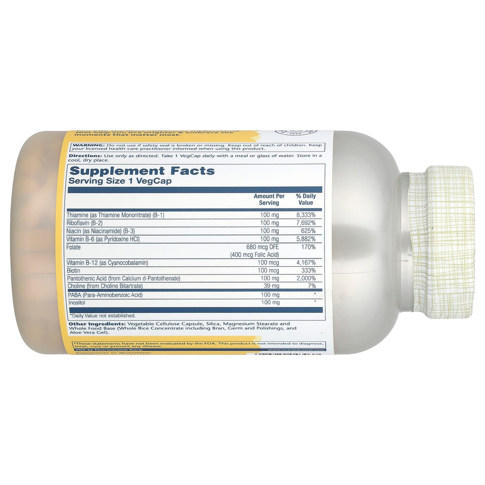 Solaray, комплекс витаминов группы B 100, 250 растительных капсул