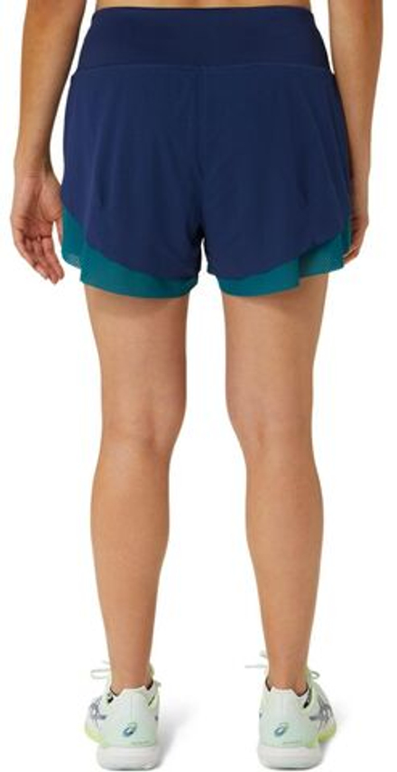 Женские теннисные шорты Asics Nagino Tennis 3.5 In 2-N-1 Layer Short - blue expanse/rich teal