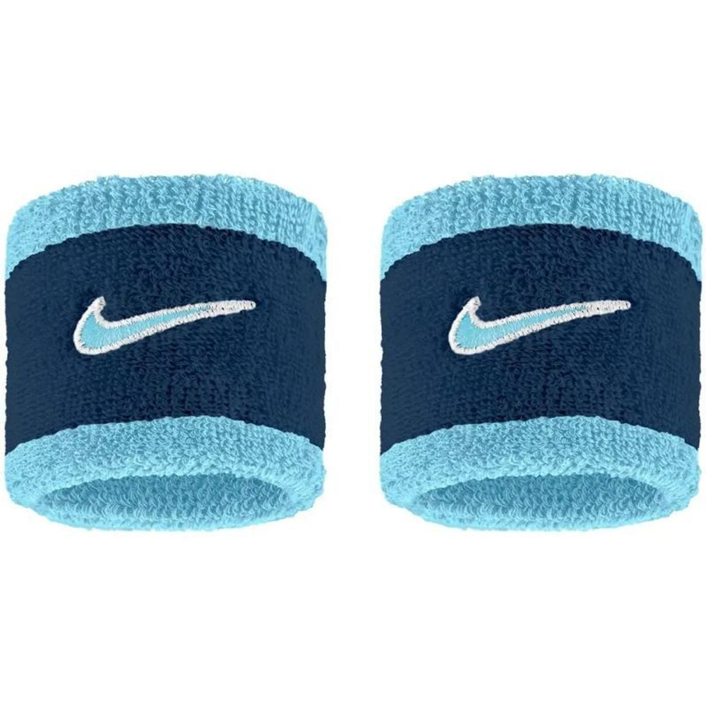 Теннисные напульсники Nike Swoosh 2P - aquarius blue/college navy/pale ivory