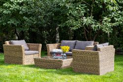 "Капучино" кресло из искусственного ротанга (гиацинт), цвет соломенный