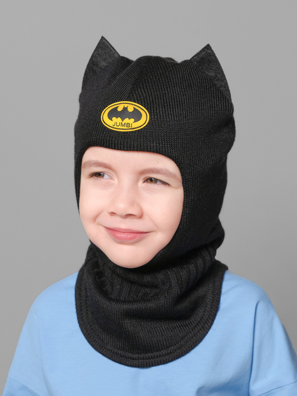 Шлем весенний/осенний вязаный (Черный) Бэтмен
