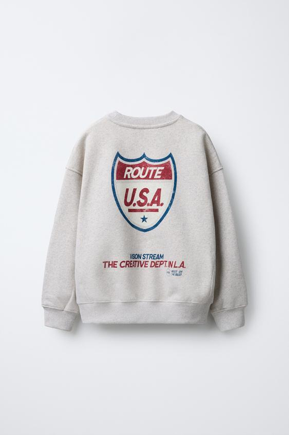 ZARA ТОЛСТОВКА С НАДПИСЬЮ, СЕРЫЙ С МЕЛАНЖЕВЫМ ЭФФЕКТОМ