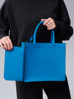 Сумка кожаная Azaro 30586 голубая река