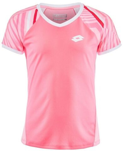Футболка для девочки теннисная Lotto Top Ten G II Tee Printed PL - vivid rose/sweat rose