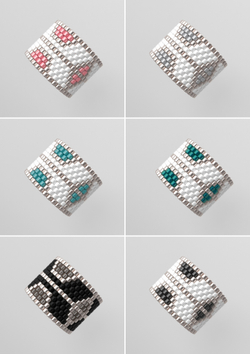 Схема кольца из бисера, узор PEYOTE, мозаичное плетение, четный счет, узор пейот из Miyuki Delica 11/0, файл PDF, RING_252