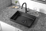 Раковина встраиваемая сверху ABBER Wasser Kreis AF2401MB черная матовая